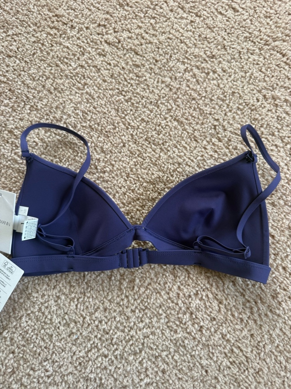 Zimmermann Bikini Top Size 1AB Navy/  Purple Structured Triangle Designer Swim - Picture 3 of 7